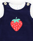 Strawberry Appliqued Cord Dress Navy