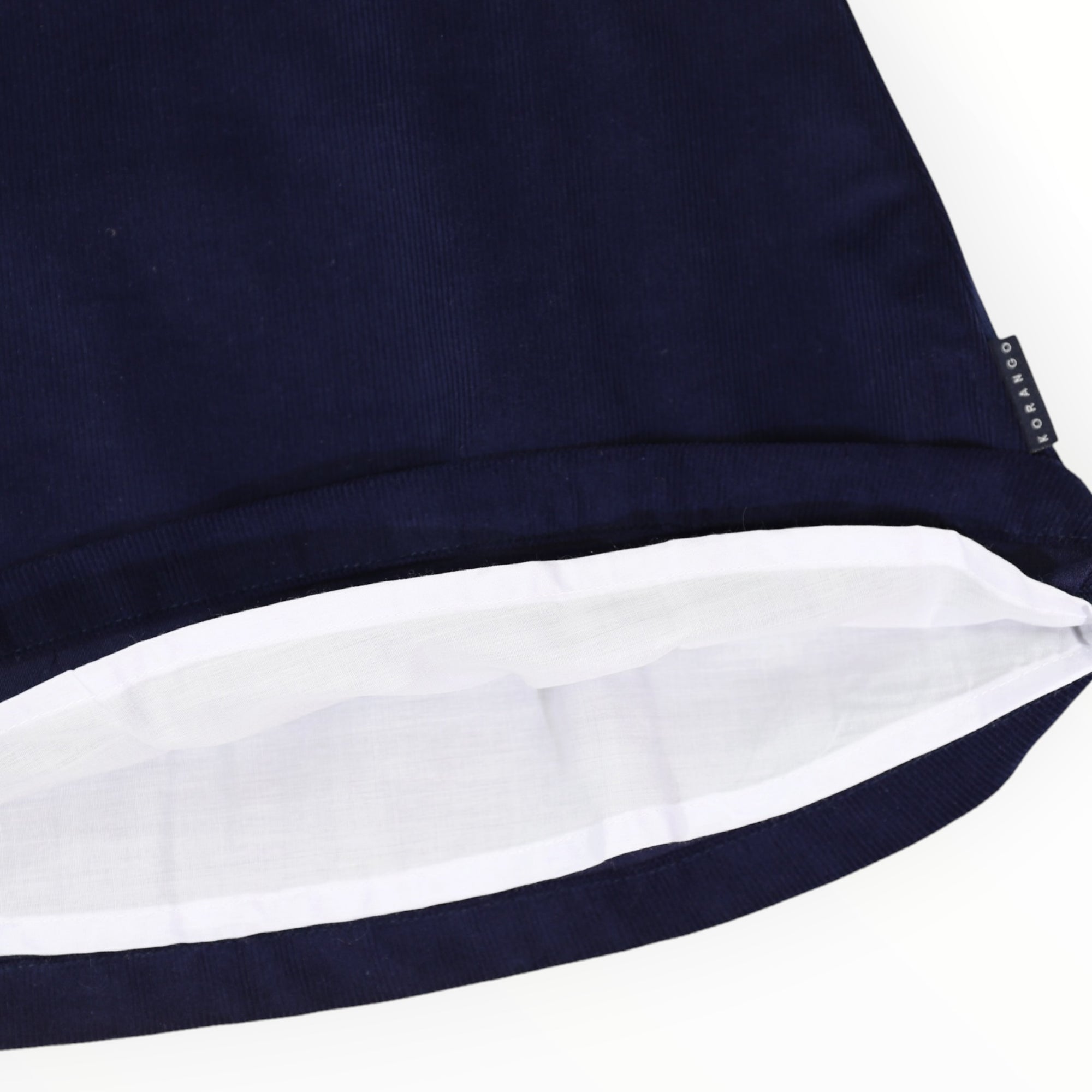 Strawberry Appliqued Cord Dress Navy