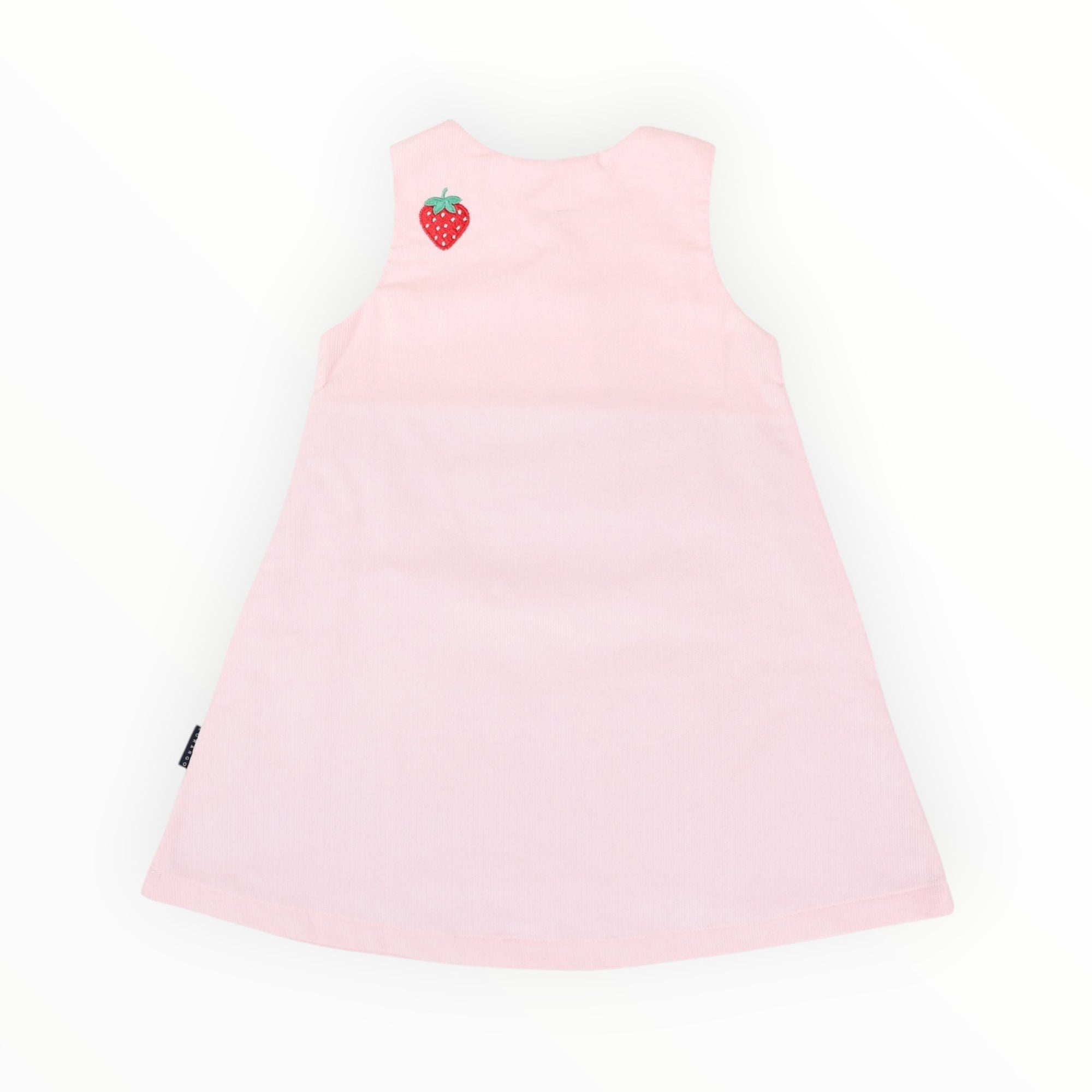 Strawberry Appliqued Cord Dress Pink