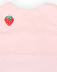 Strawberry Appliqued Cord Dress Pink