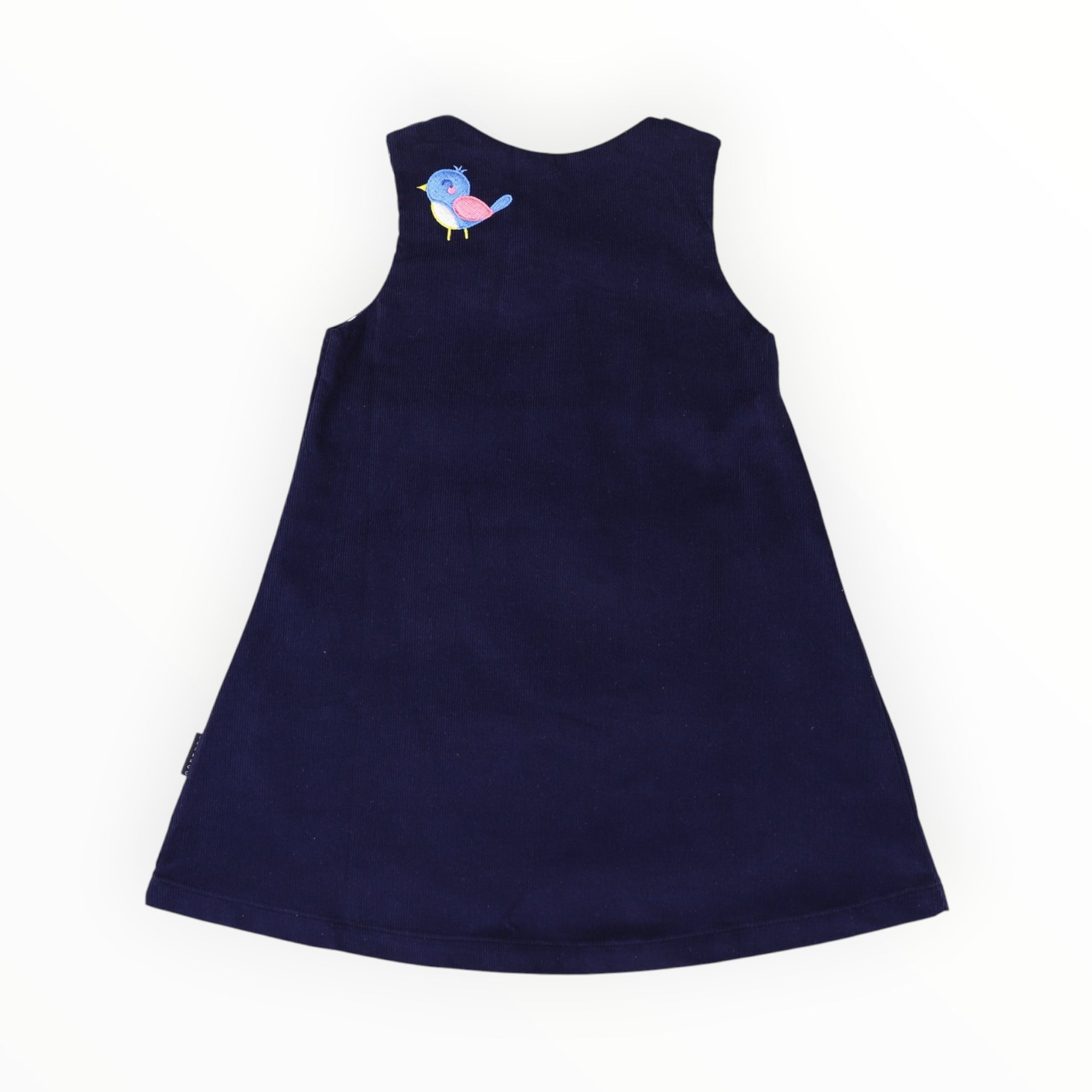 Little Wren Appliqued Cord Dress Navy