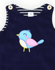 Little Wren Appliqued Cord Dress Navy