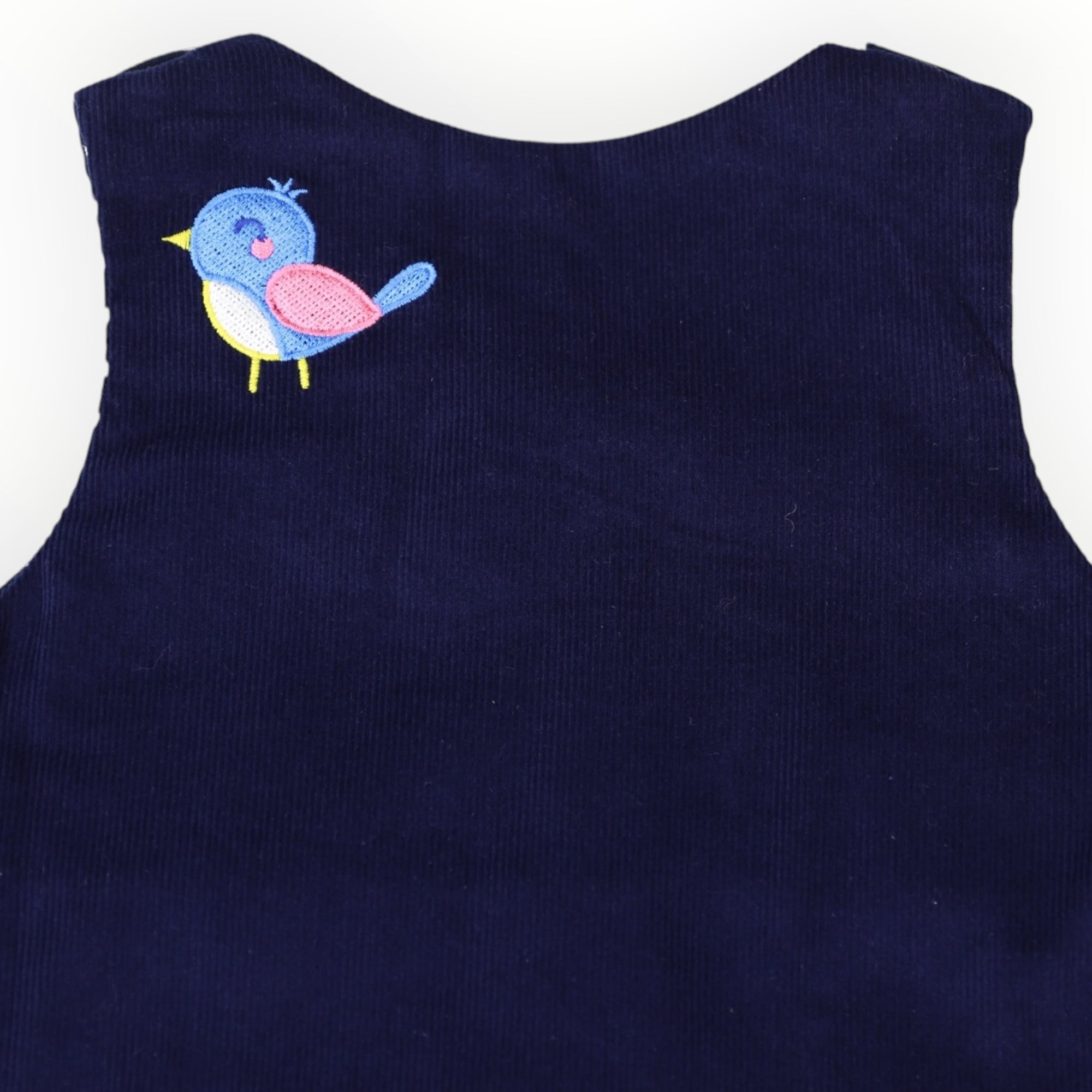 Little Wren Appliqued Cord Dress Navy