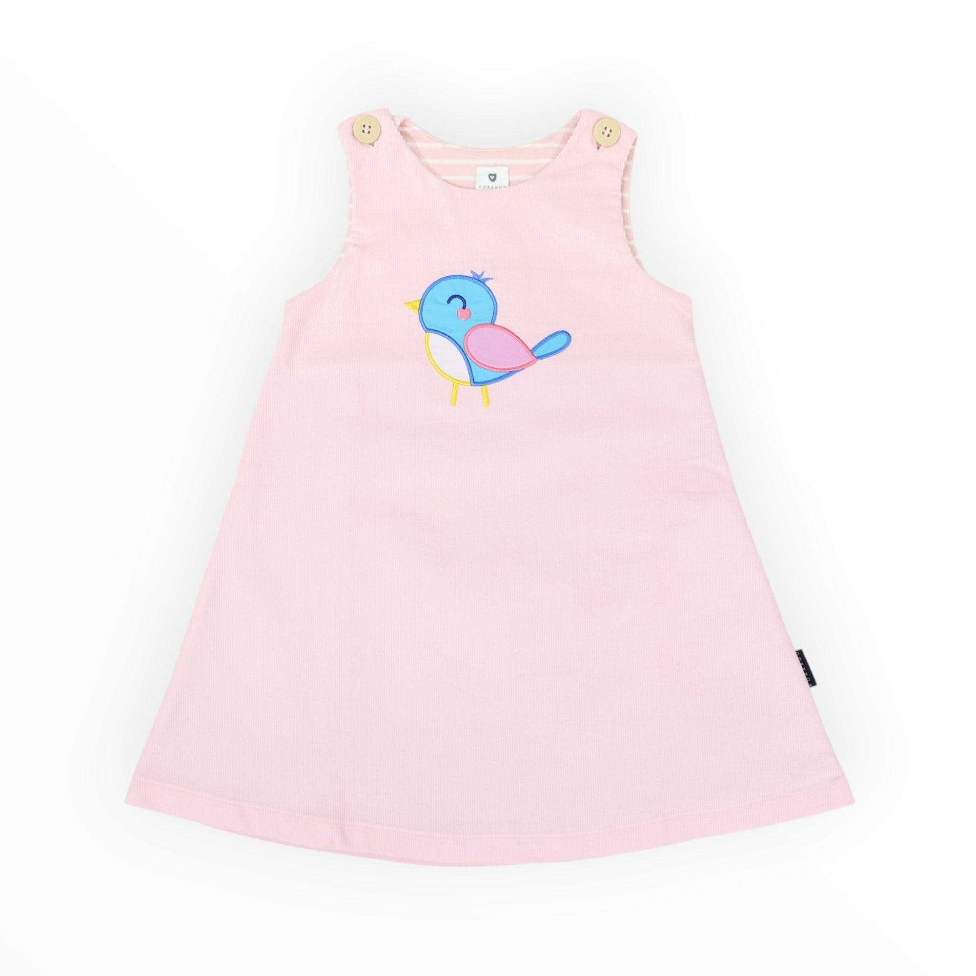 Little Wren Appliqued Cord Dress Pink