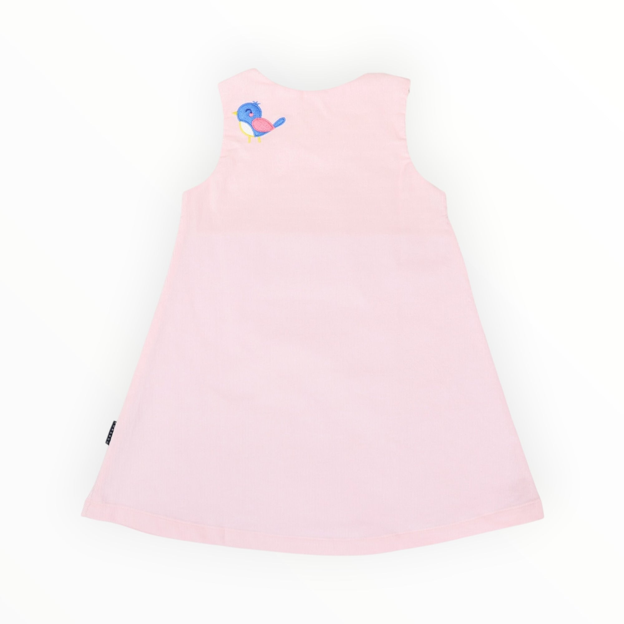 Little Wren Appliqued Cord Dress Pink