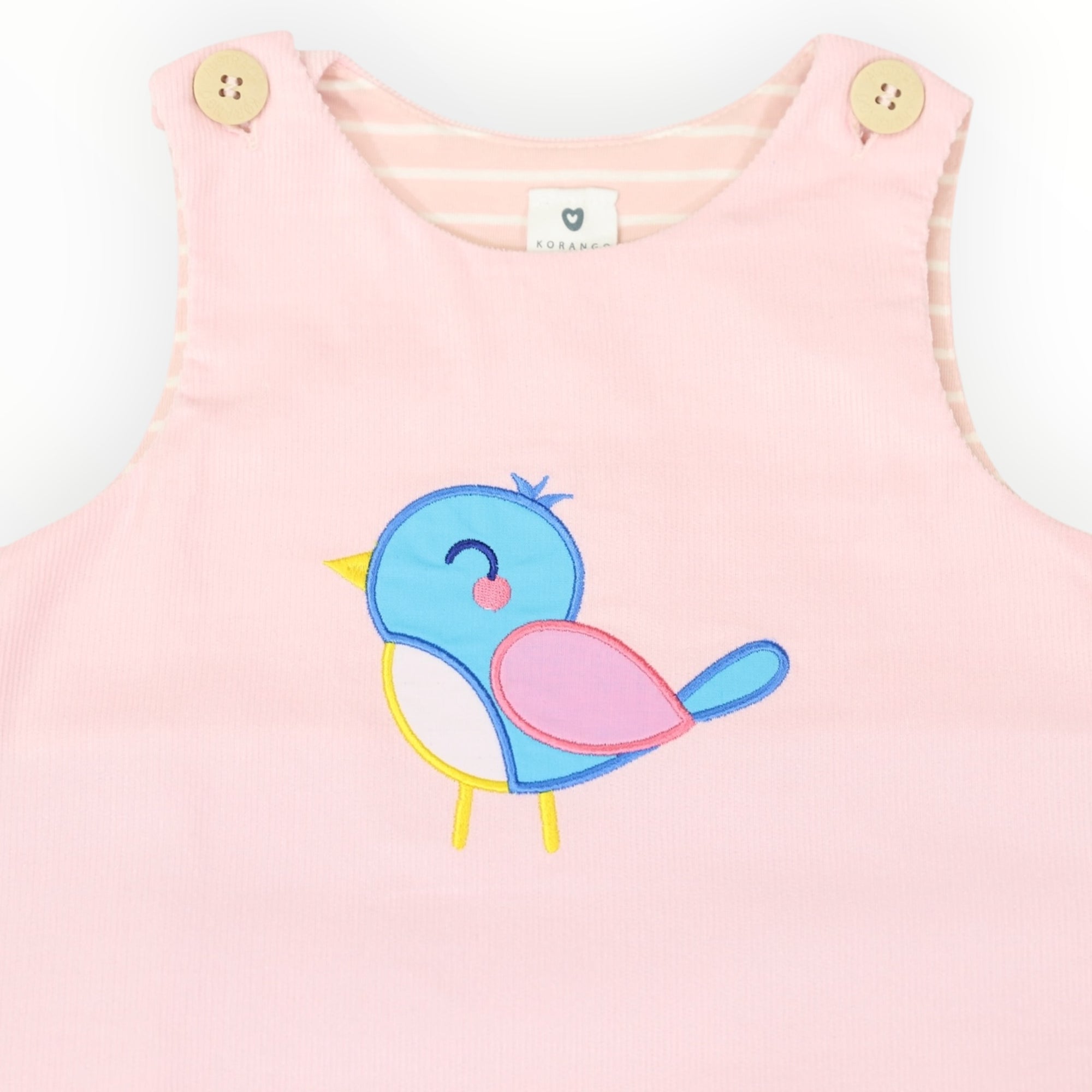 Little Wren Appliqued Cord Dress Pink