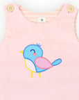 Little Wren Appliqued Cord Dress Pink