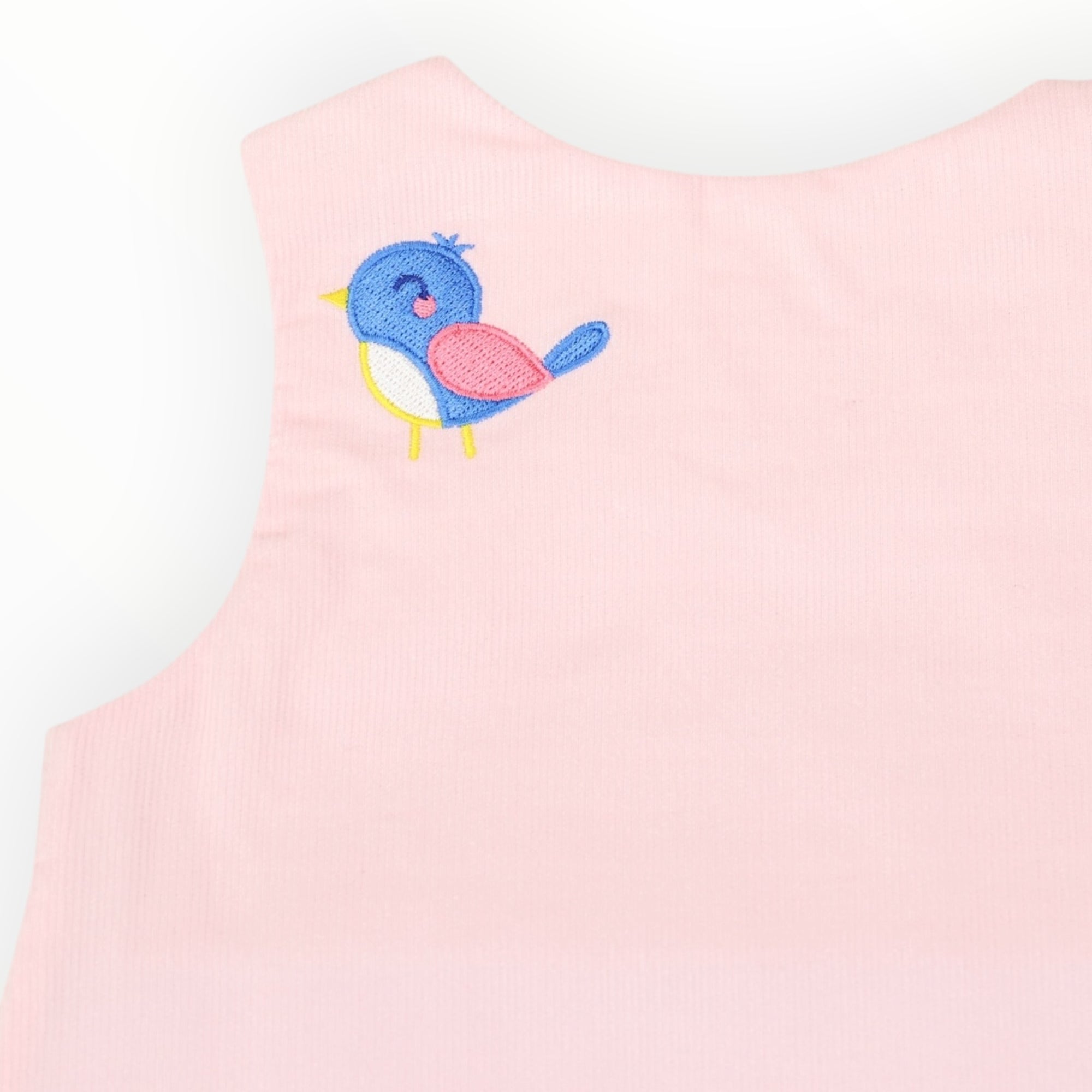 Little Wren Appliqued Cord Dress Pink