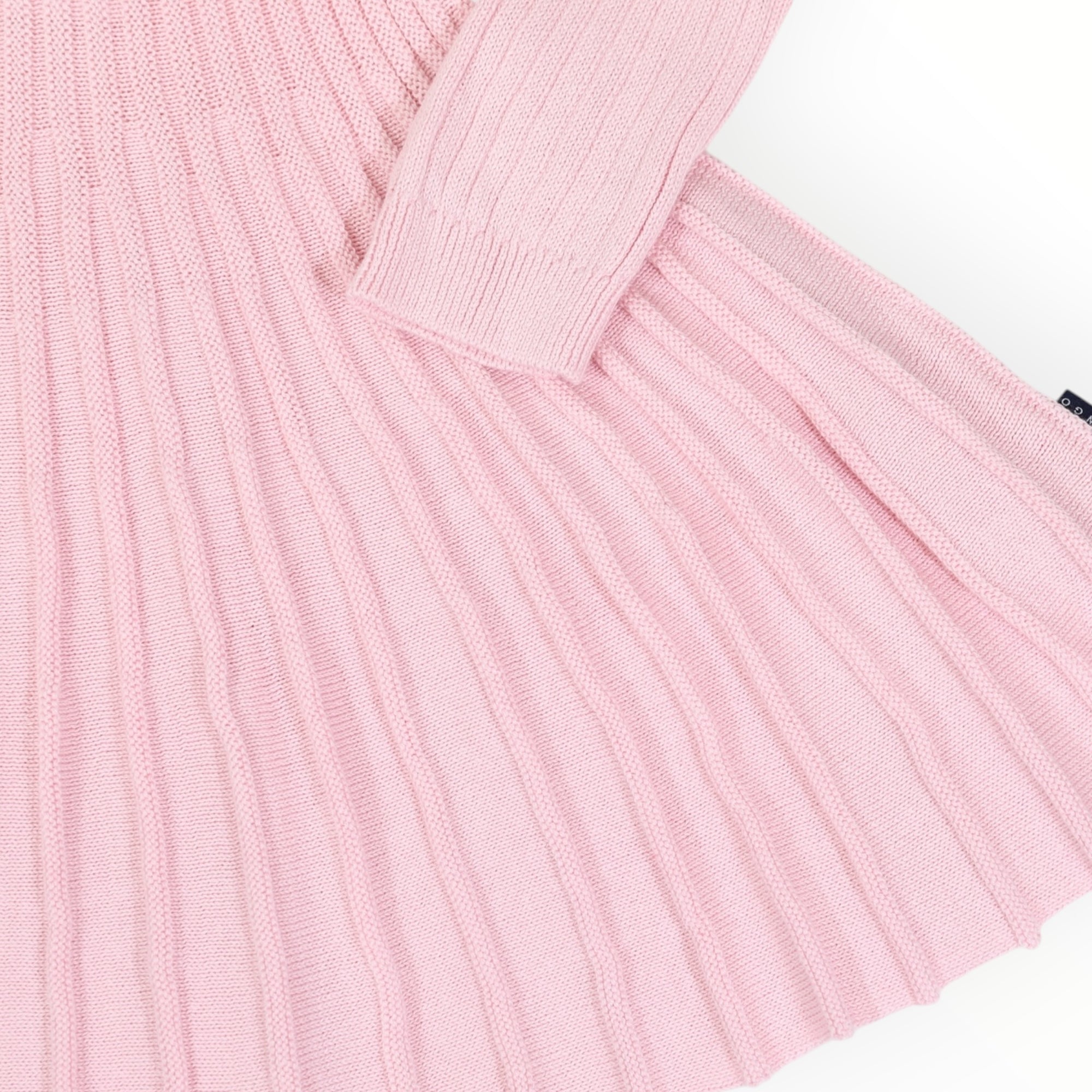 Rib Knit Flare Dress Pink
