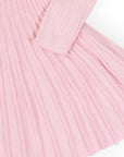 Rib Knit Flare Dress Pink