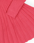 Rib Knit Flare Dress Hot Pink