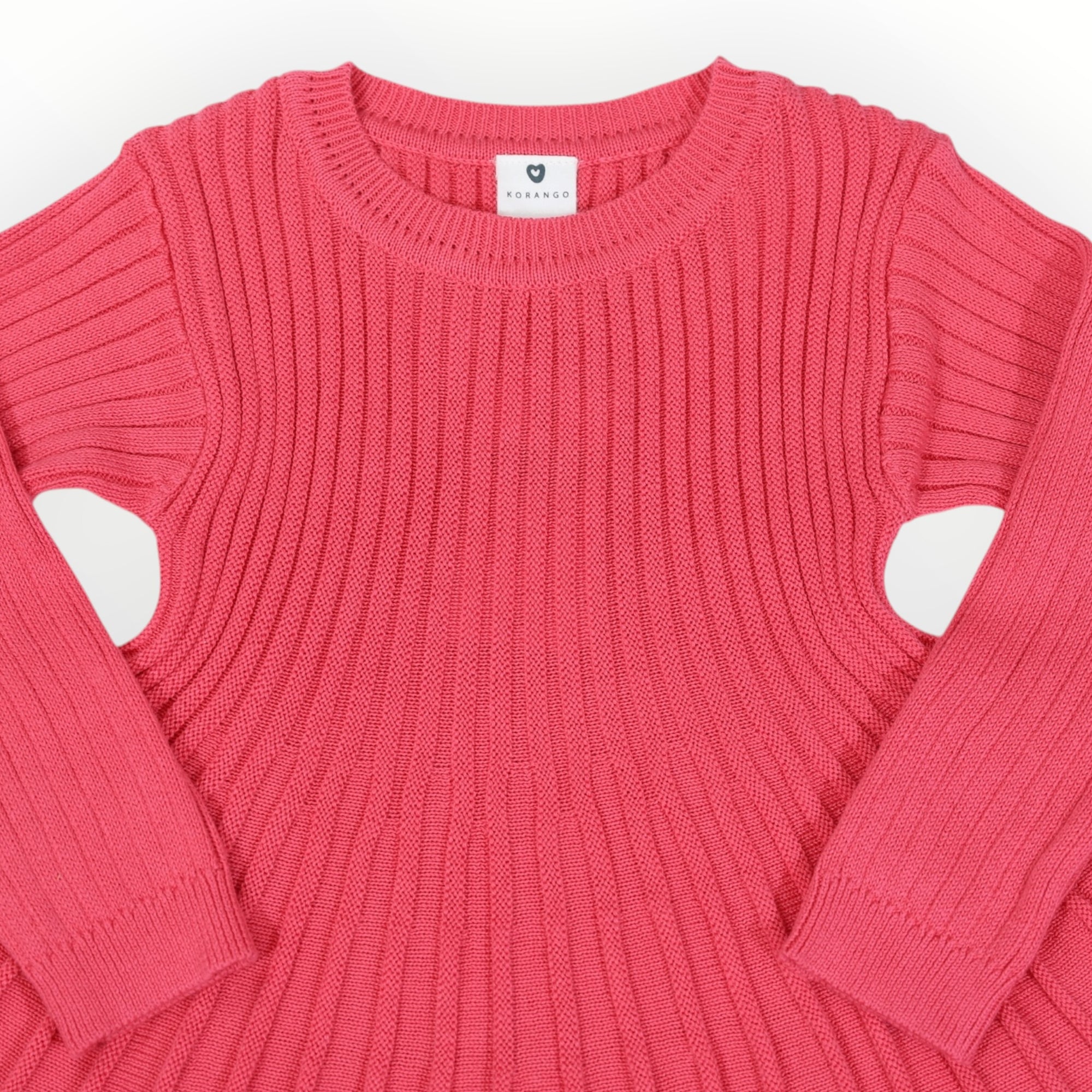 Rib Knit Flare Dress Hot Pink