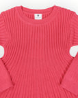 Rib Knit Flare Dress Hot Pink