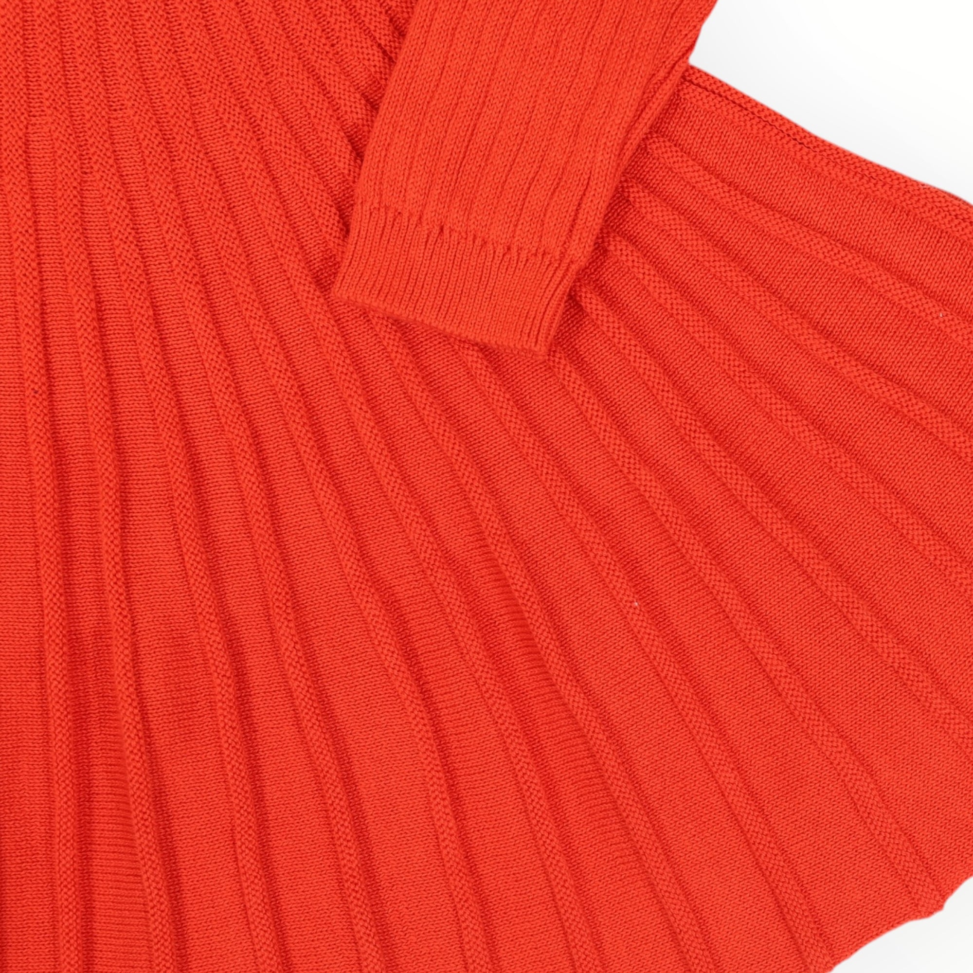 Rib Knit Flare Dress Red