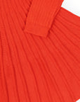 Rib Knit Flare Dress Red