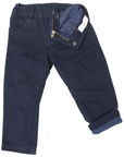 Stretch Twill Chinos with Adjustable Waist Navy