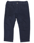 Stretch Twill Chinos with Adjustable Waist Navy