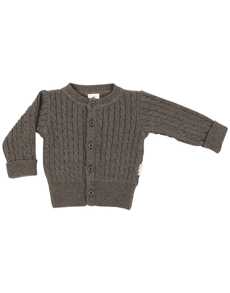 Cable Knit Jacket Charcoal