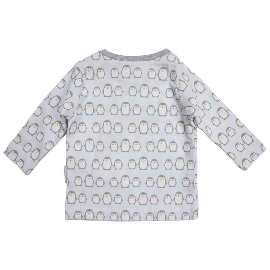 Baby Penguin Printed Long Sleeve Top Grey