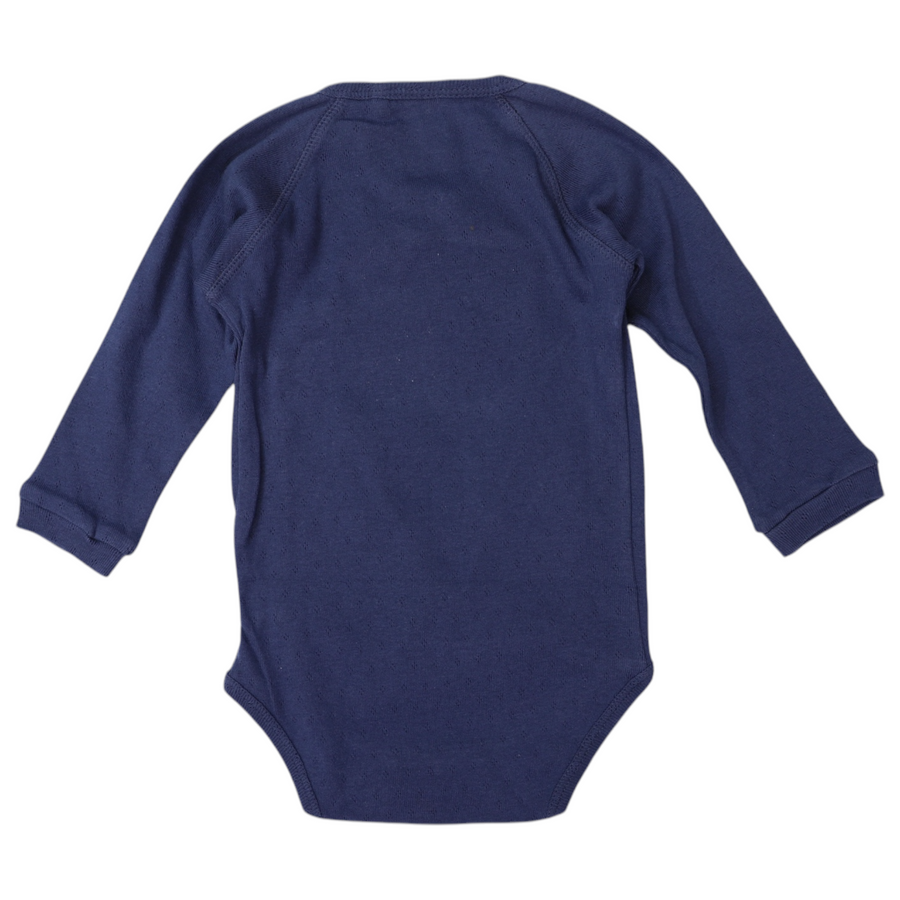 Organic Pointelle Bodysuit Navy