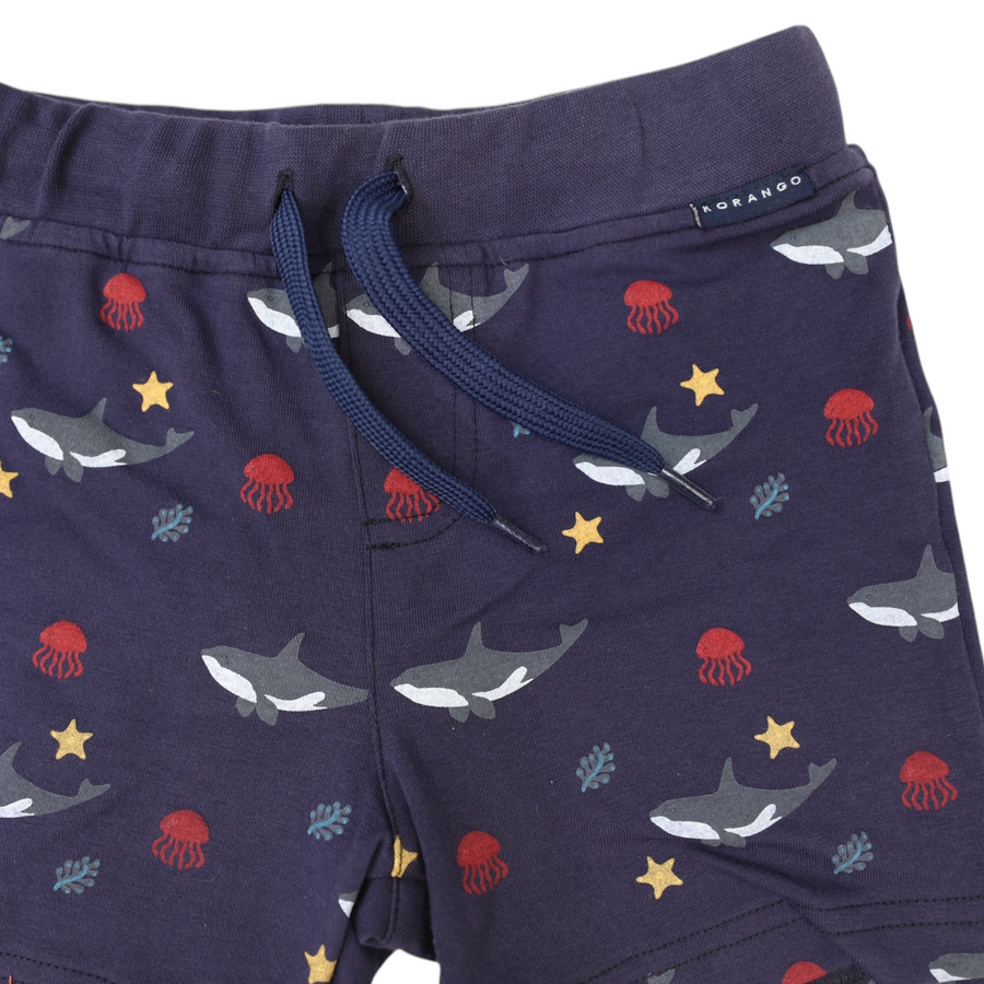 Under the Sea Cotton Short Navy