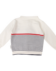 Striped Cardigan with Anchor embroidery