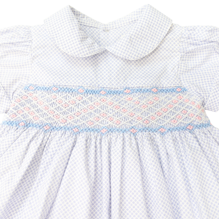 Classic Smocked Dress Blue