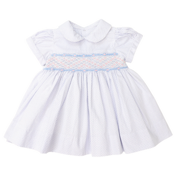 Classic Smocked Dress Blue