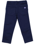 Cotton Stretch Twill Chino with Adjustable Waist Navy