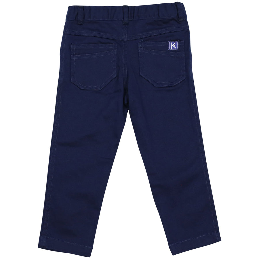 Cotton Stretch Twill Chino with Adjustable Waist Navy