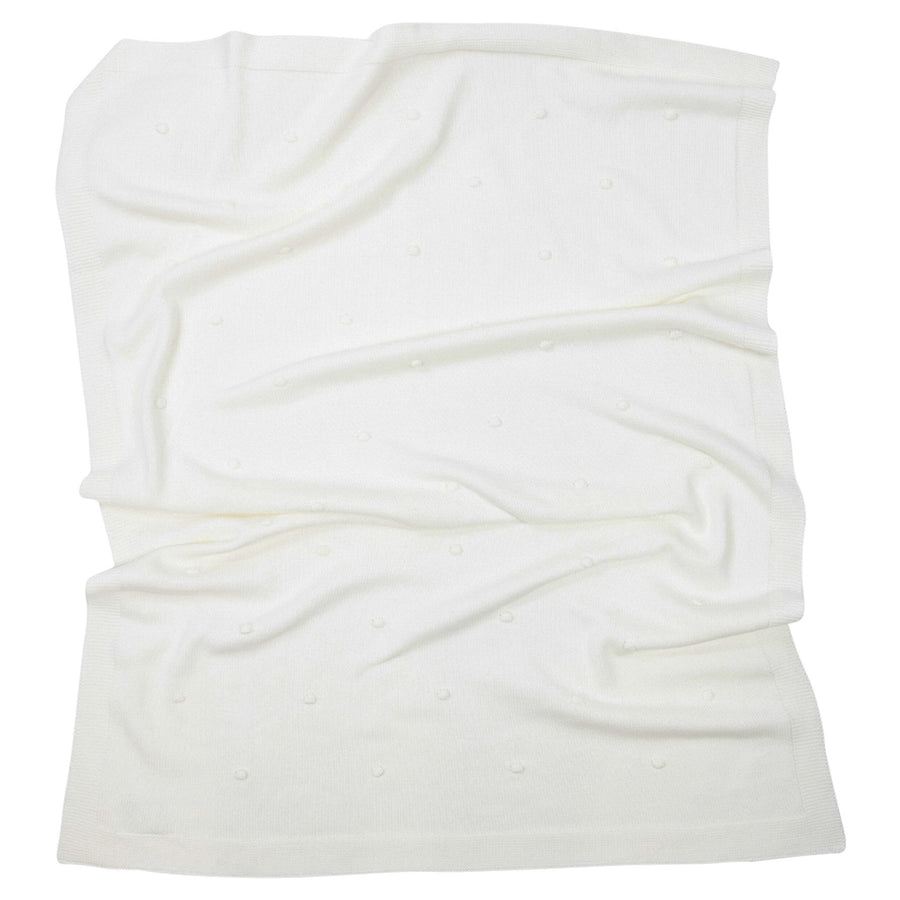 Knit Blanket with Polkadot Cream