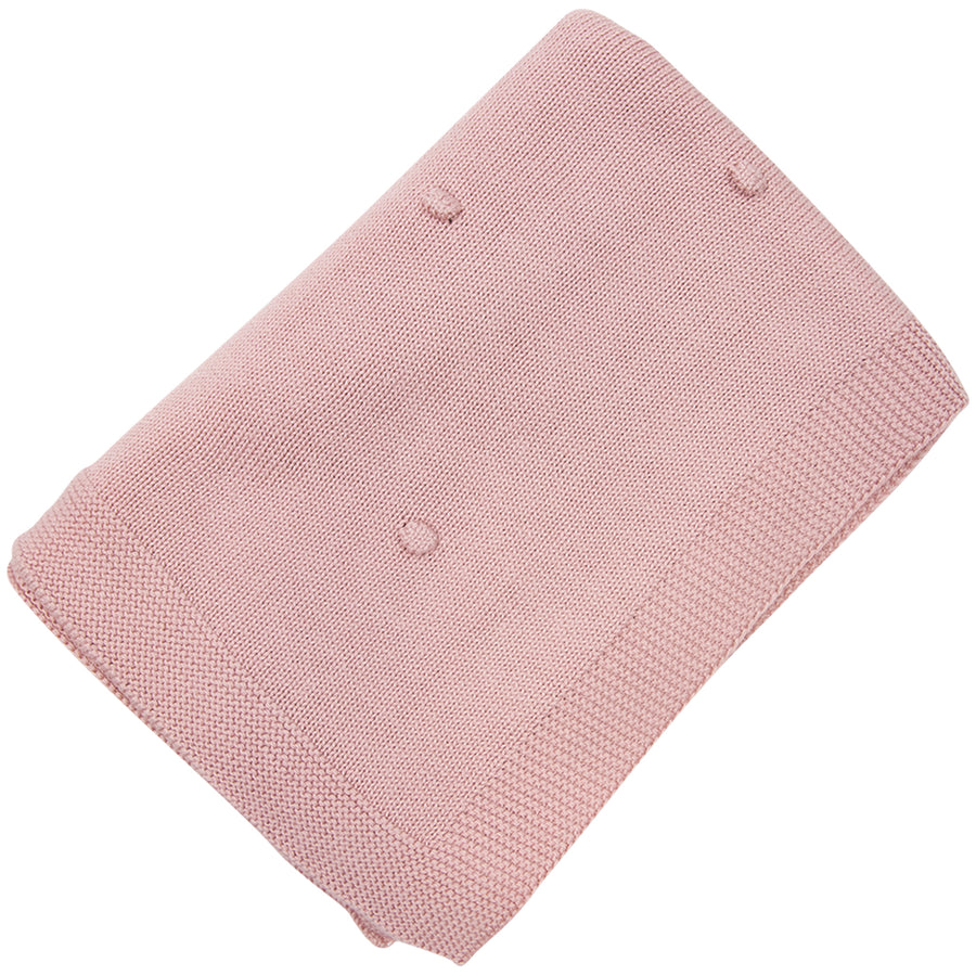 Knit Blanket with Polkadot Pink