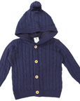 Lined Cable Knit Jacket Navy