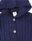 Lined Cable Knit Jacket Navy