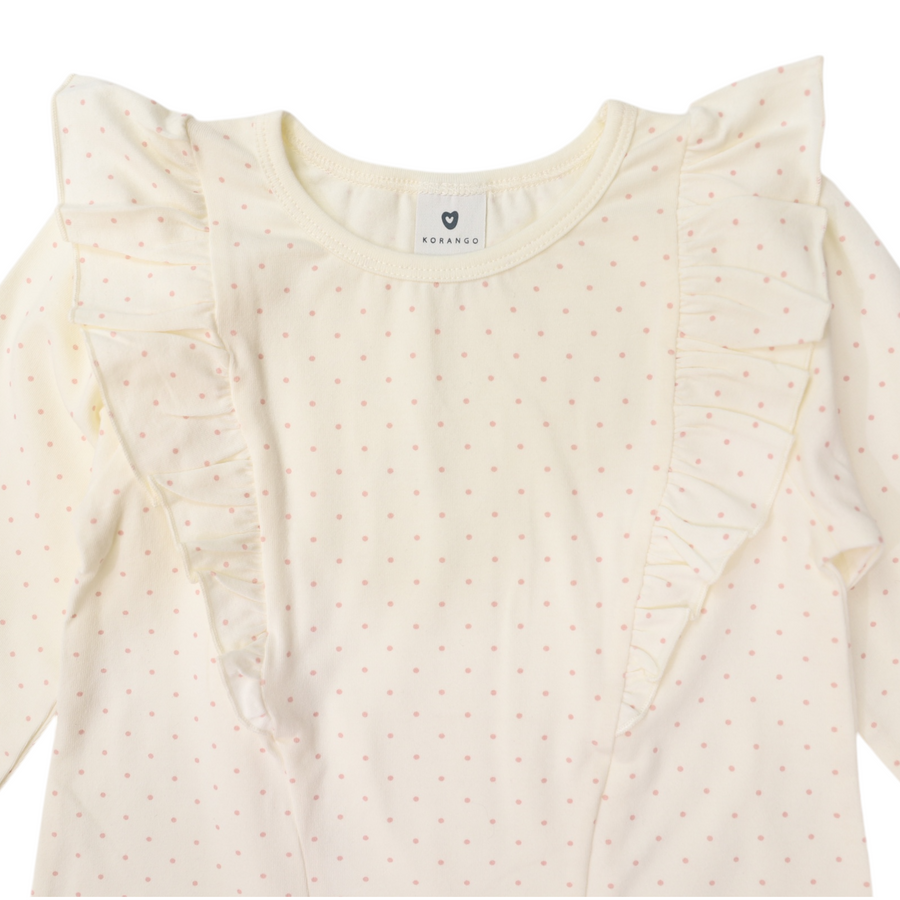 Polkadot Frill Top Cream