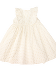 Springtime Frill Woven Dress White