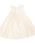 Springtime Frill Woven Dress White