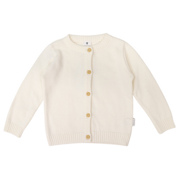 White Cotton Knit Cardigan