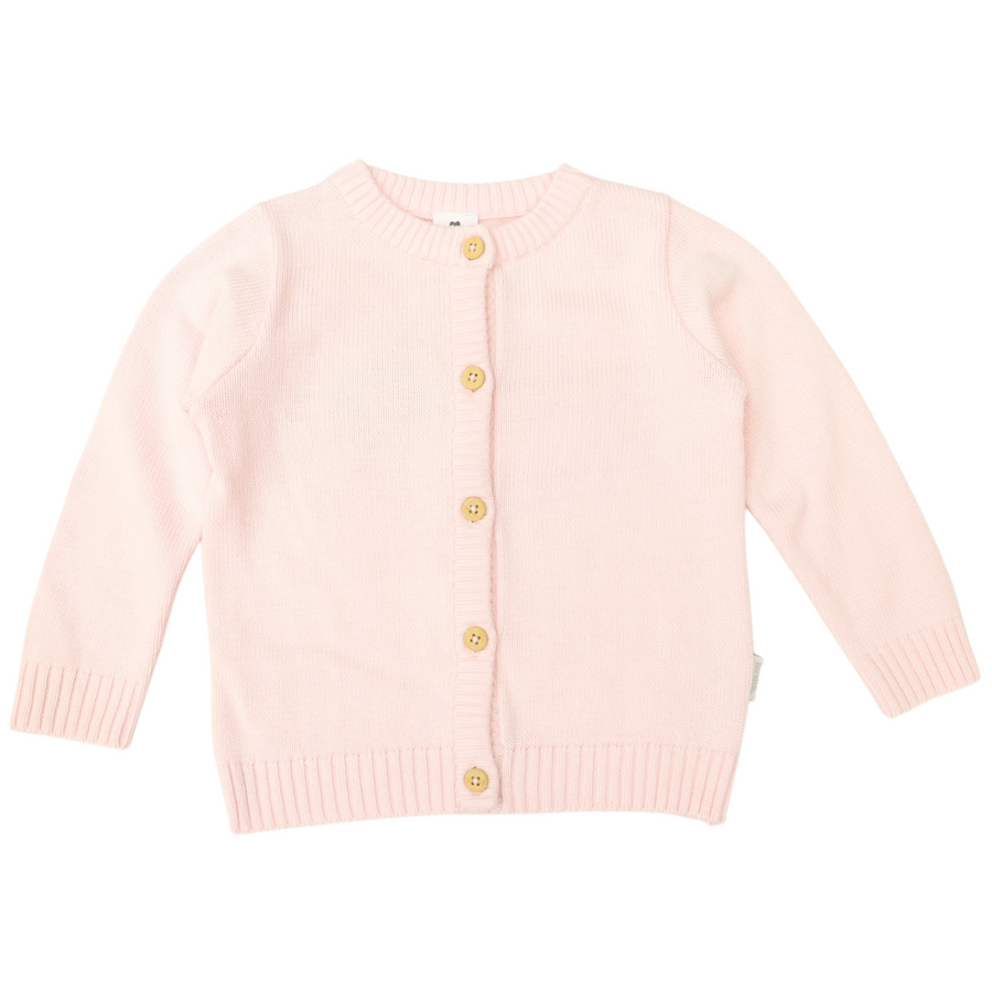 Pink Cotton Knit Cardigan