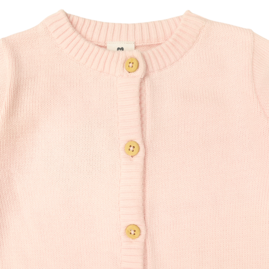 Pink Cotton Knit Cardigan