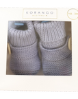 Cotton Knit Button Bootie with Gift Box Dusty Blue