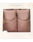 Cotton Knit Button Bootie with Gift Box Dusty Pink