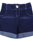 High Waisted Denim Short Dark