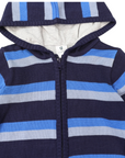 Lined Knit Jacket Blue Stripe