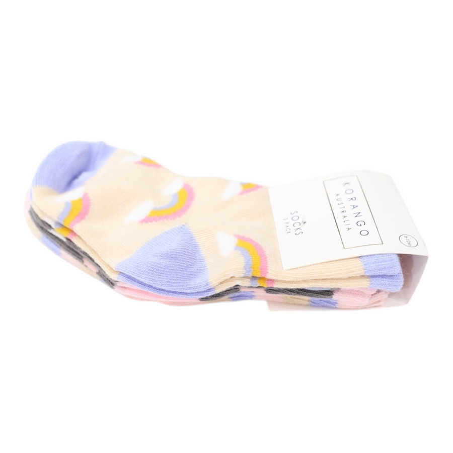 Sunshine & Rainbow Socks 3pk Assorted