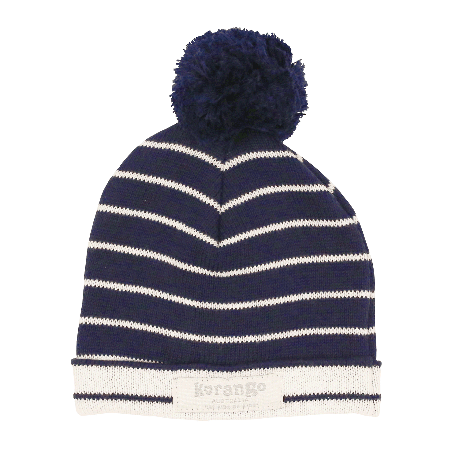Little Rocket Striped Beanie Navy