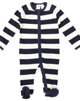 Stripe Long Sleeve Zip Romper Navy Stripe