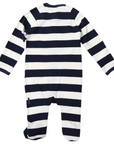 Stripe Long Sleeve Zip Romper Navy Stripe