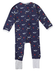 Under the Sea Zip Onesie Navy