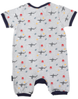 Under the Sea Short Sleeve Zip Onesie Grey